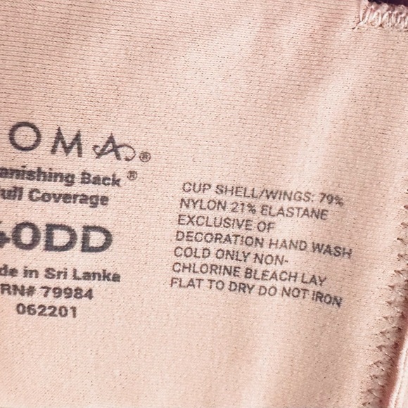 Soma Vanishing Back Full Coverage Bra 40DD - Picture 3 of 3